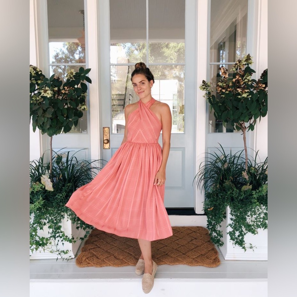 Gal Meets Glam Coral Mia Midi Dress - Size 2